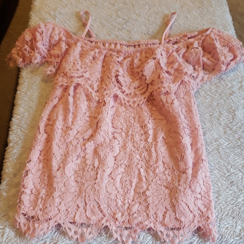 Lace off the shoulder shirt